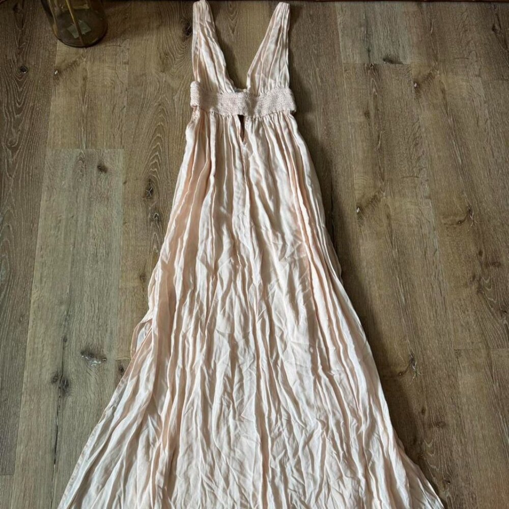 Indah‎ Anjali baby pink blush maxi cut out dress size small